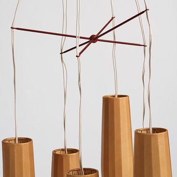 Hans Bergström, taklampa, modell "153/6", ateljé Lyktan, Åhus, 1940-50-tal.