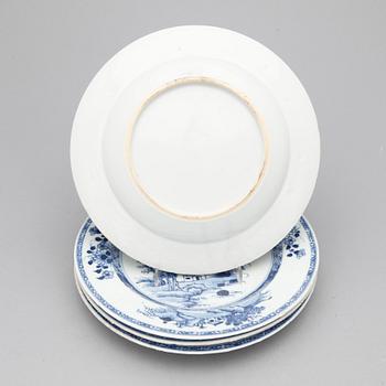TALLRIKAR, 4 st, Kina, Qian Long, (1736-1795).