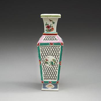A famille rose vase, Qing dynasty, 18th  Century.