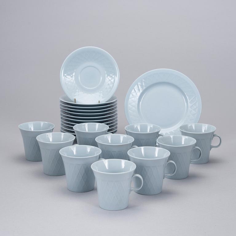 KAFFEKOPPAR, 10 st, och ASSIETTER, 2 st, Arabia 1960-tal.