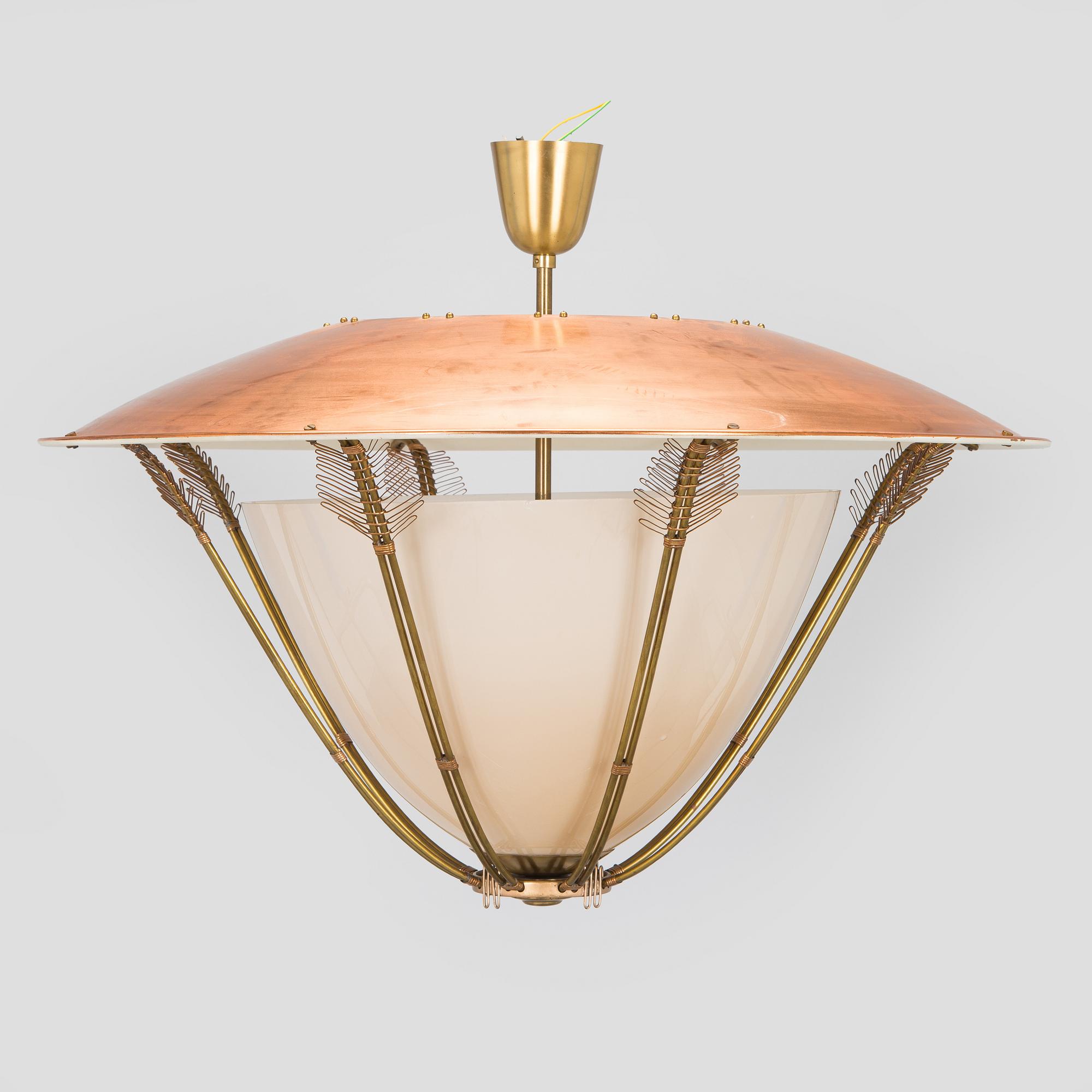 Lisa Johansson-Pape, taklampa, beställningsarbete, Stockmann Orno. Tillverkad 1948-1950.