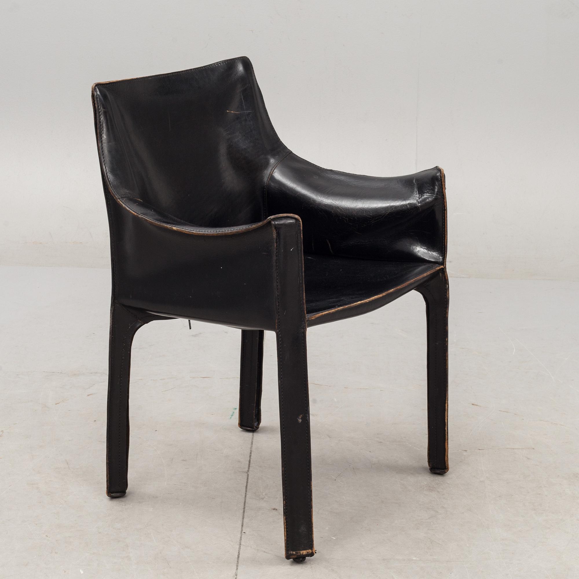 KARMSTOL, "CAB", Mario Bellini, för Cassina, Italien, etikettmärkt.