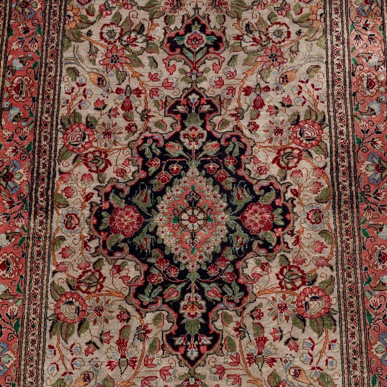 A RUNNER, silk Qum, ca 213 x 69 cm.