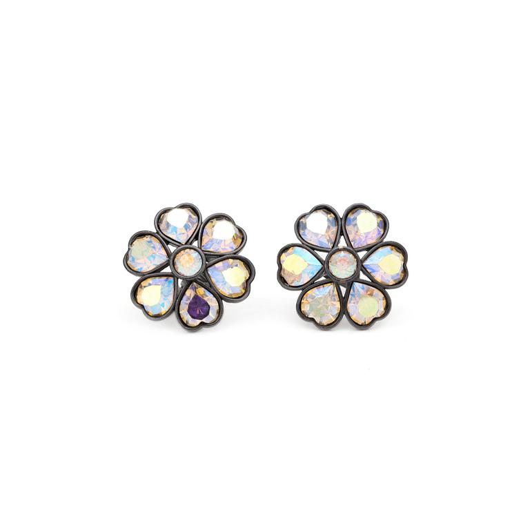 YVES SAINT LAURENT, a pair of decorative stone earrings.