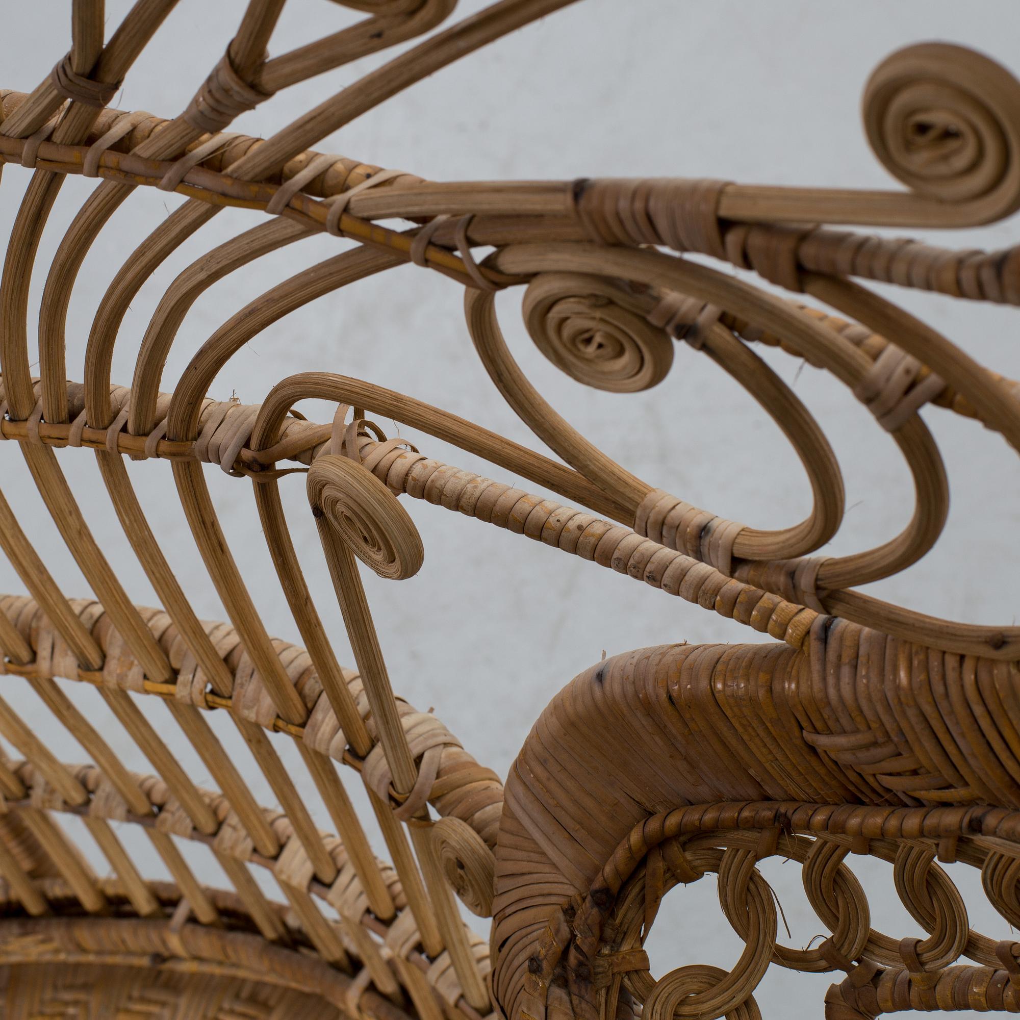 a rattan chair, late 20th century,