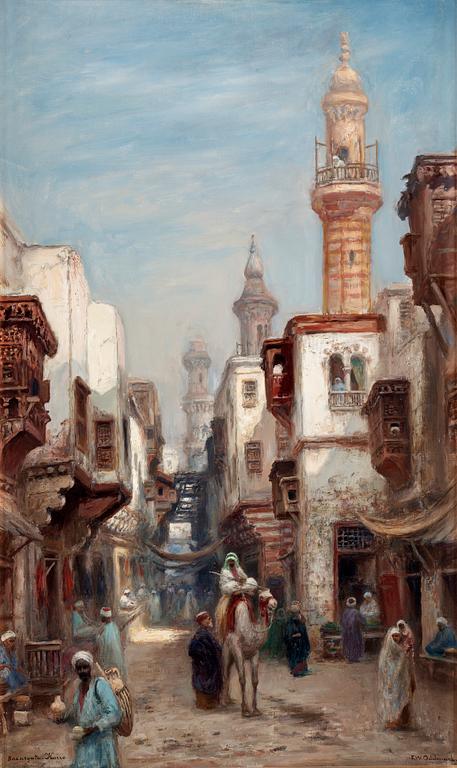 Frans Wilhelm Odelmark, "Bazargata i Kairo" (Bazaar street in Cairo).