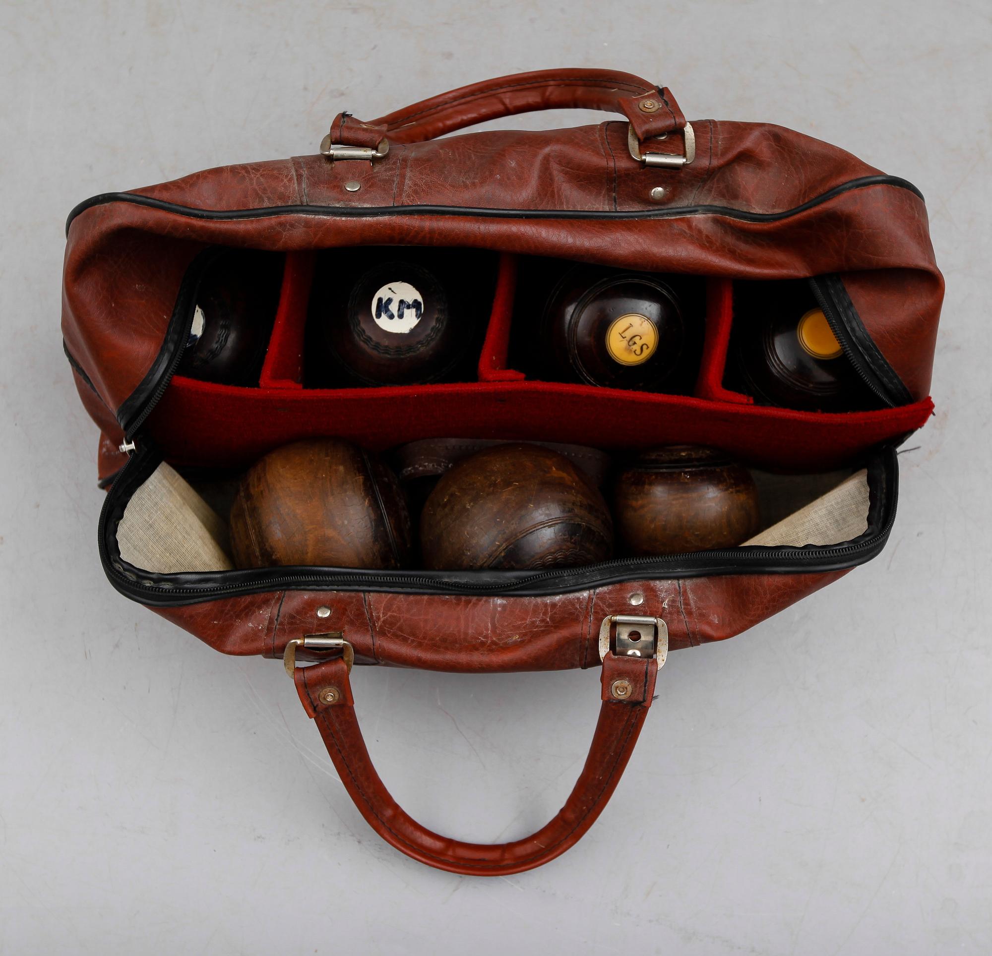 LAWN BOWLS, 7 st, trä, England, 1900-talets första hälft.