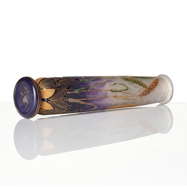 Daum Frères, an Art Nouveau gilt and enamelled cameo glass vase, Nancy, France.