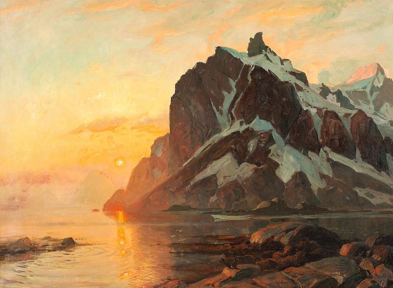Thorolf Holmboe, "Midnattsol Lofoten" (Midnight sun in Lofoten).