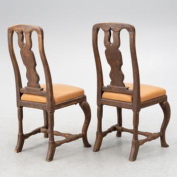 Stolar, ett par, senbarock, 1700-talets mitt.