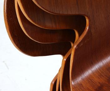 STOLAR, 4 st, "Myran"/"FH 3100", Arne Jacobsen, Fritz Hansen, tillverkade under 1950-talets första hälft.