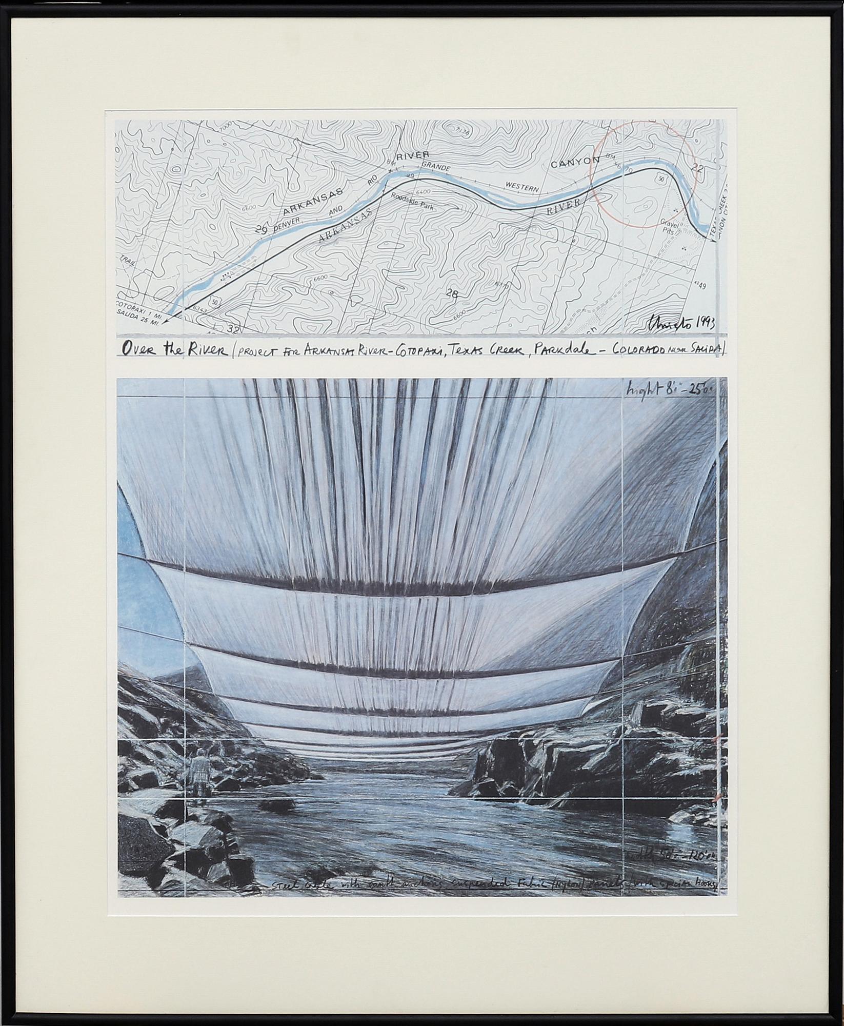 CHRISTO & JEANNE-CLAUDE, "" Over the river", offset print.