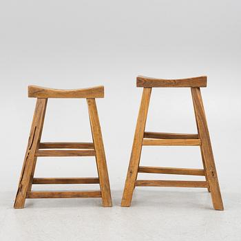 A pair of stools, 2000s.