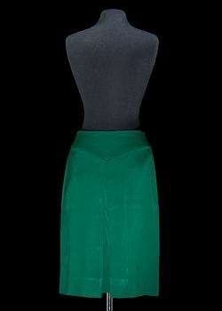 A green wool skirt by Celine.