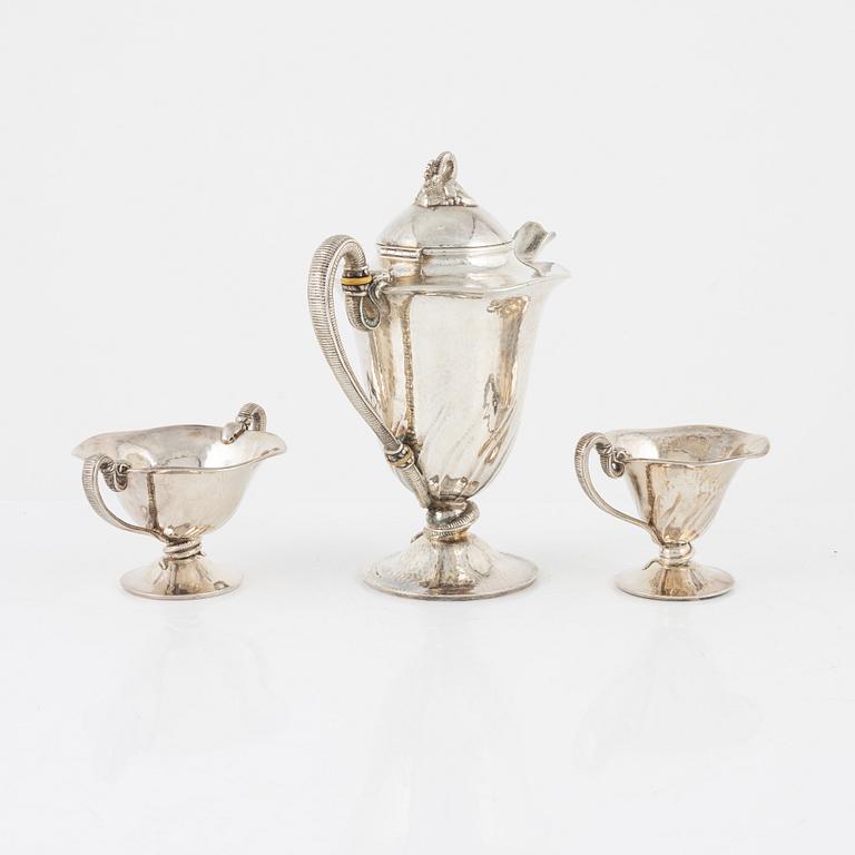 A Swedish Art deco silver four piece coffee-set, marks of K. Andersson, Stockholm 1920.