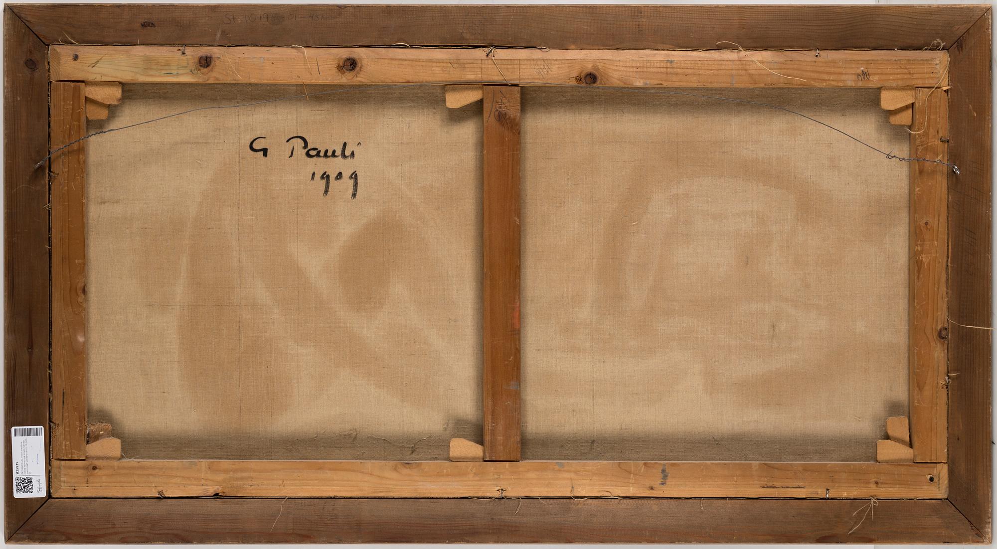 GEORG PAULI, oil on canvas, signed nad dated 1909 verso.
