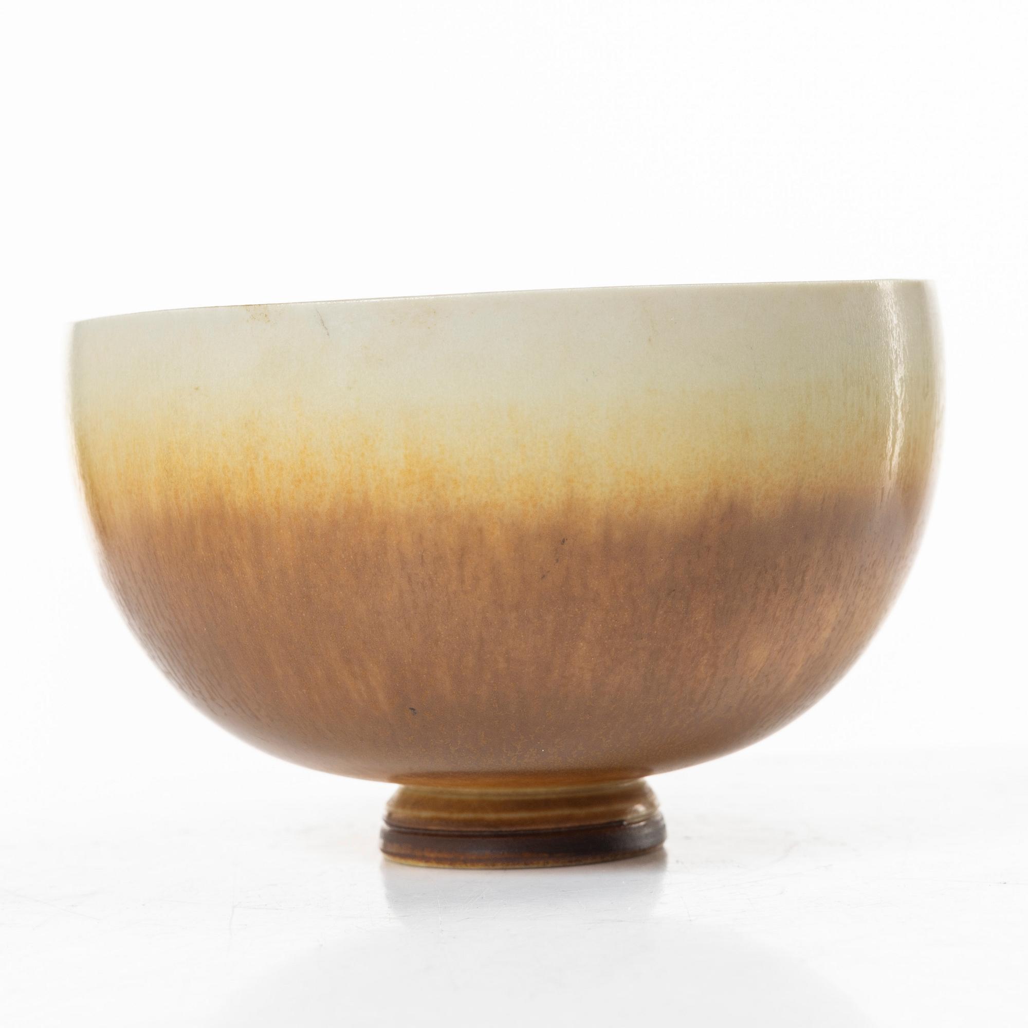 Berndt Friberg, vas och skål, stengods, Gustavsbergs Studio 1965 och 1968.