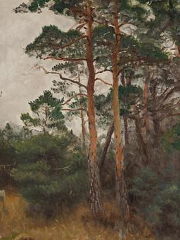 Bruno Liljefors, Moose by the forest edge.