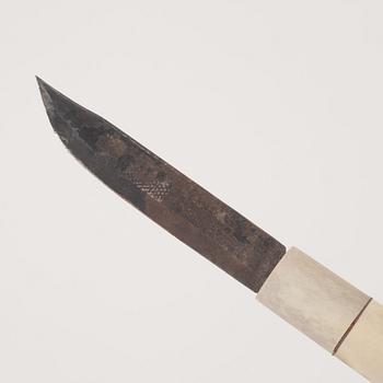 Thore Sunna, a reindeer horn knife, signed.