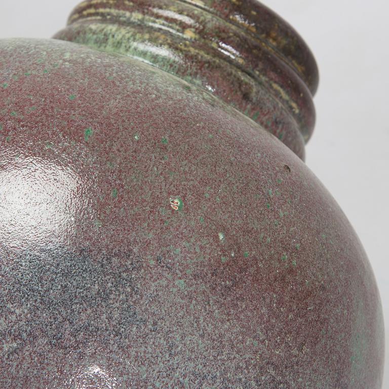 Heidi Blomstedt, a red clay floor vase, signed and dated -36.