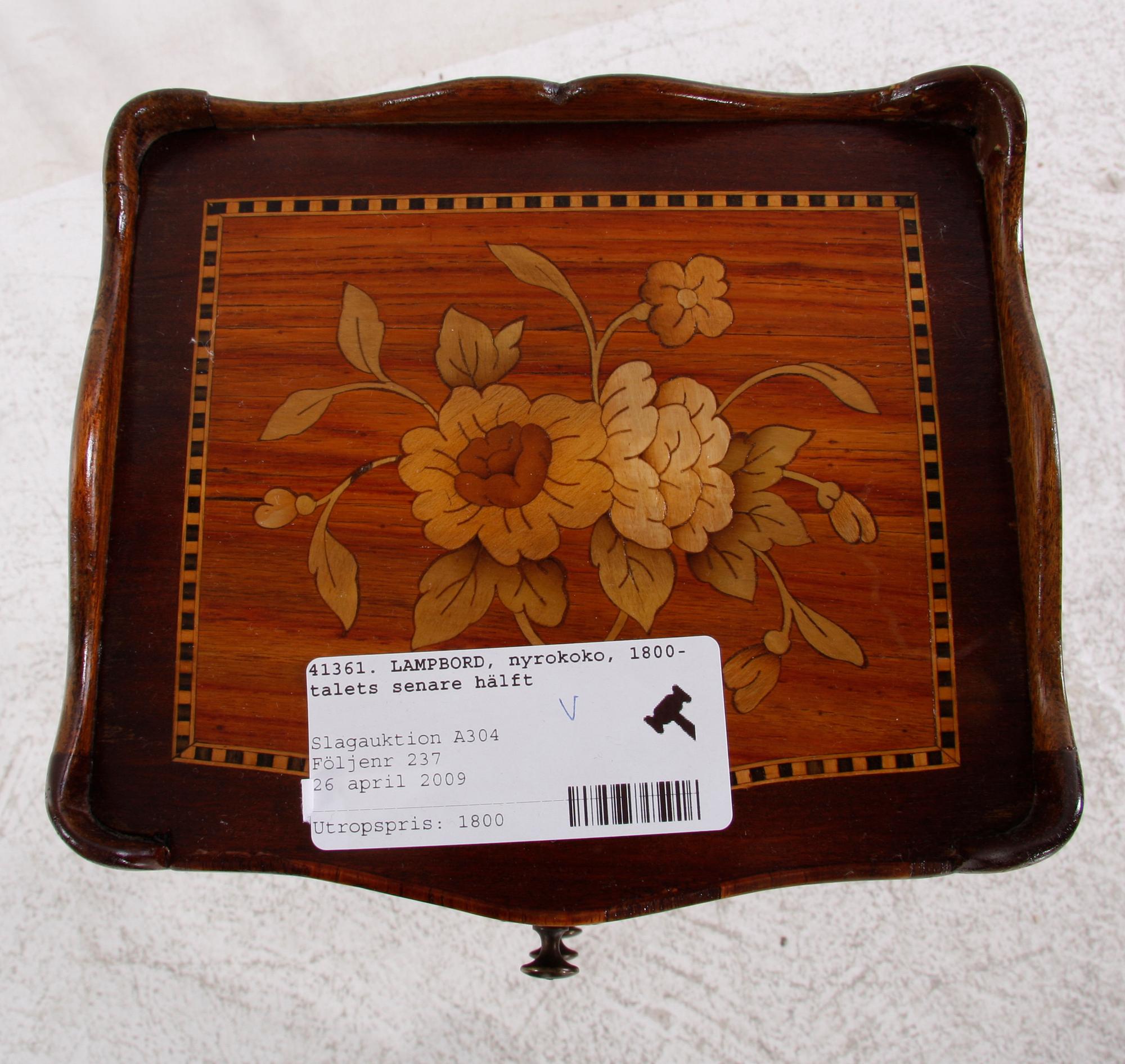 LAMPBORD, Louis XV-stil,, 1800-talets senare hälft.