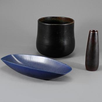 SKÅLFAT, VAS och YTTERFODER, stengods, Carl Harry Stålhane, Rörstrand, 1900-tal.