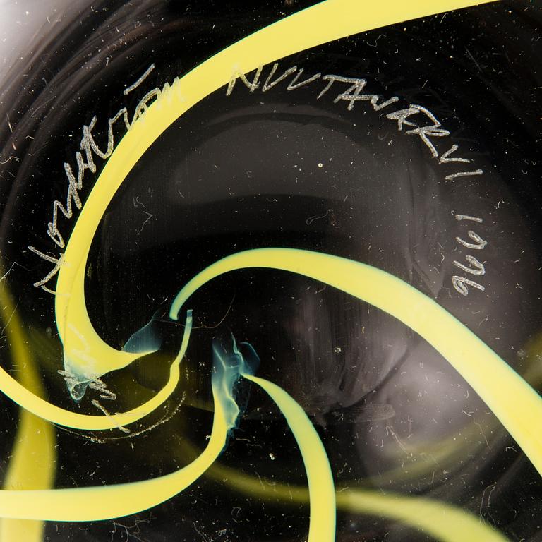 TIINA NORDSTÖM, a 'Yellow Prince' art glass signed Tiina Nordström Nuutajärvi 1996.