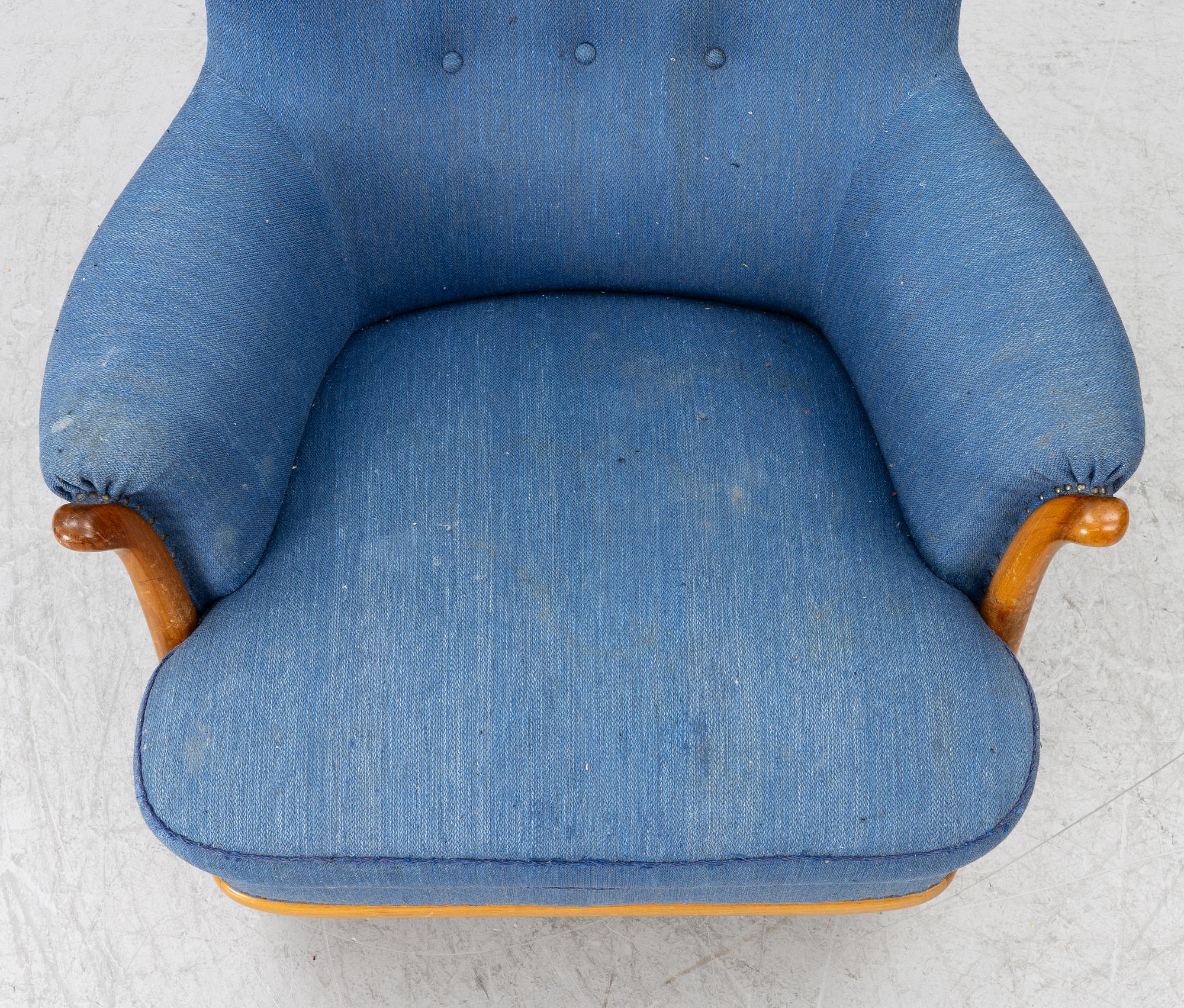 Gustav Allert, armchair, Svensk Hemslöjd, 1940s.