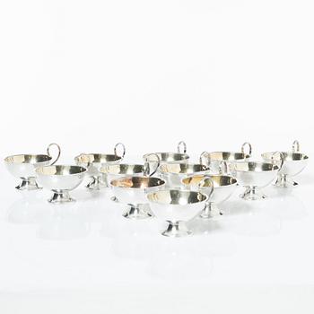 A set of twelve silver punch mugs, Cesons, Gothenburg, 1970s.