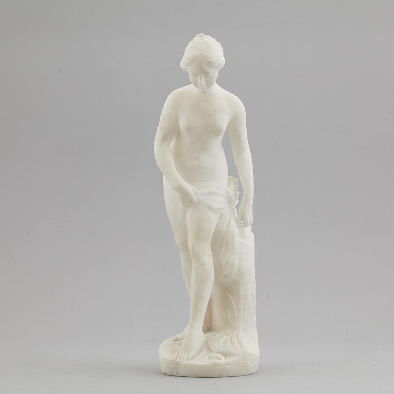 ÉTIENNE MAURICE FALCONET, after. An Italian alabaster sculpture, unclear signature.