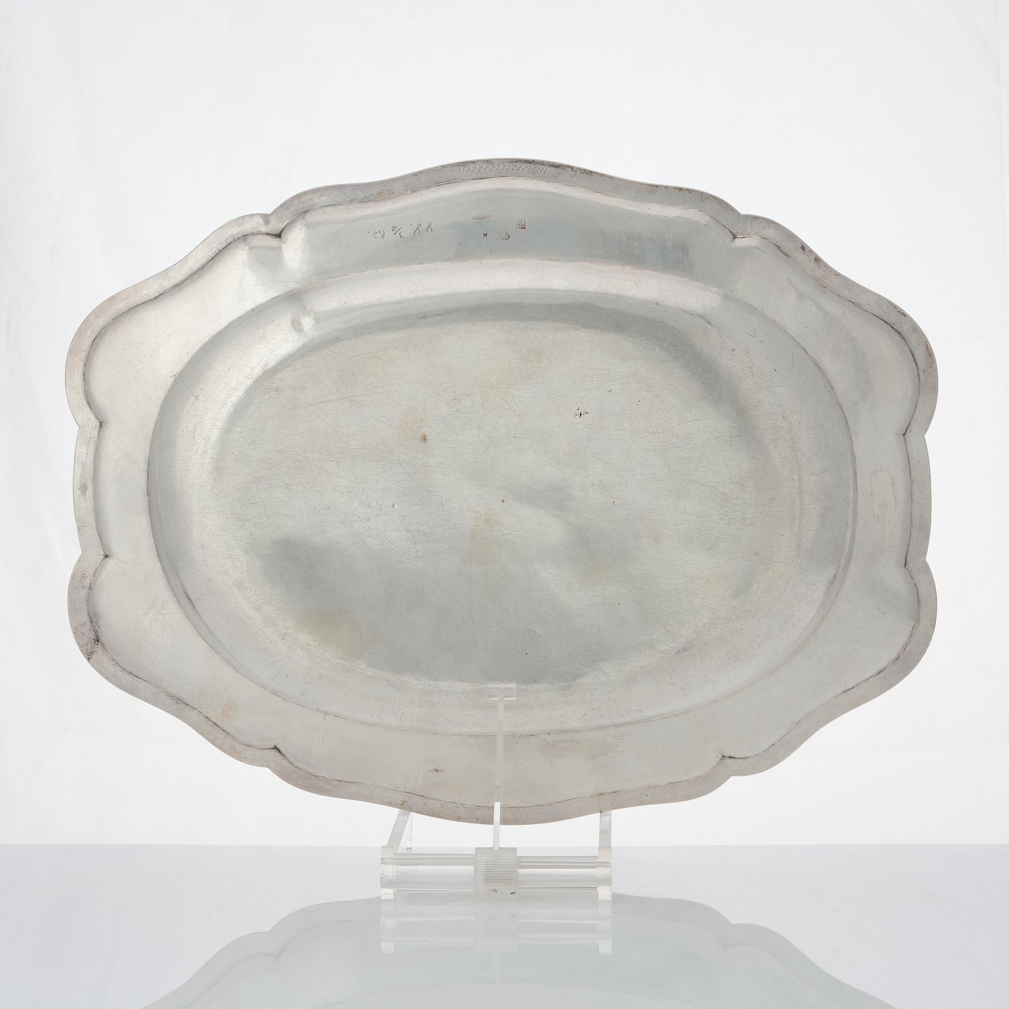 Nils Dahl, fat, ett par, silver, Linköping 1770. Rokoko.