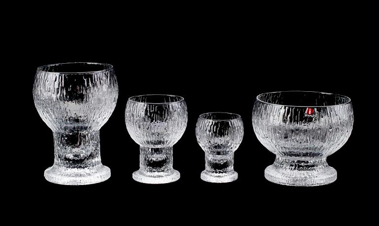 GLASSERVIS, 51 st, "Kekkerit" design Timo Sarpaneva, Iittala 1970/1980-tal.