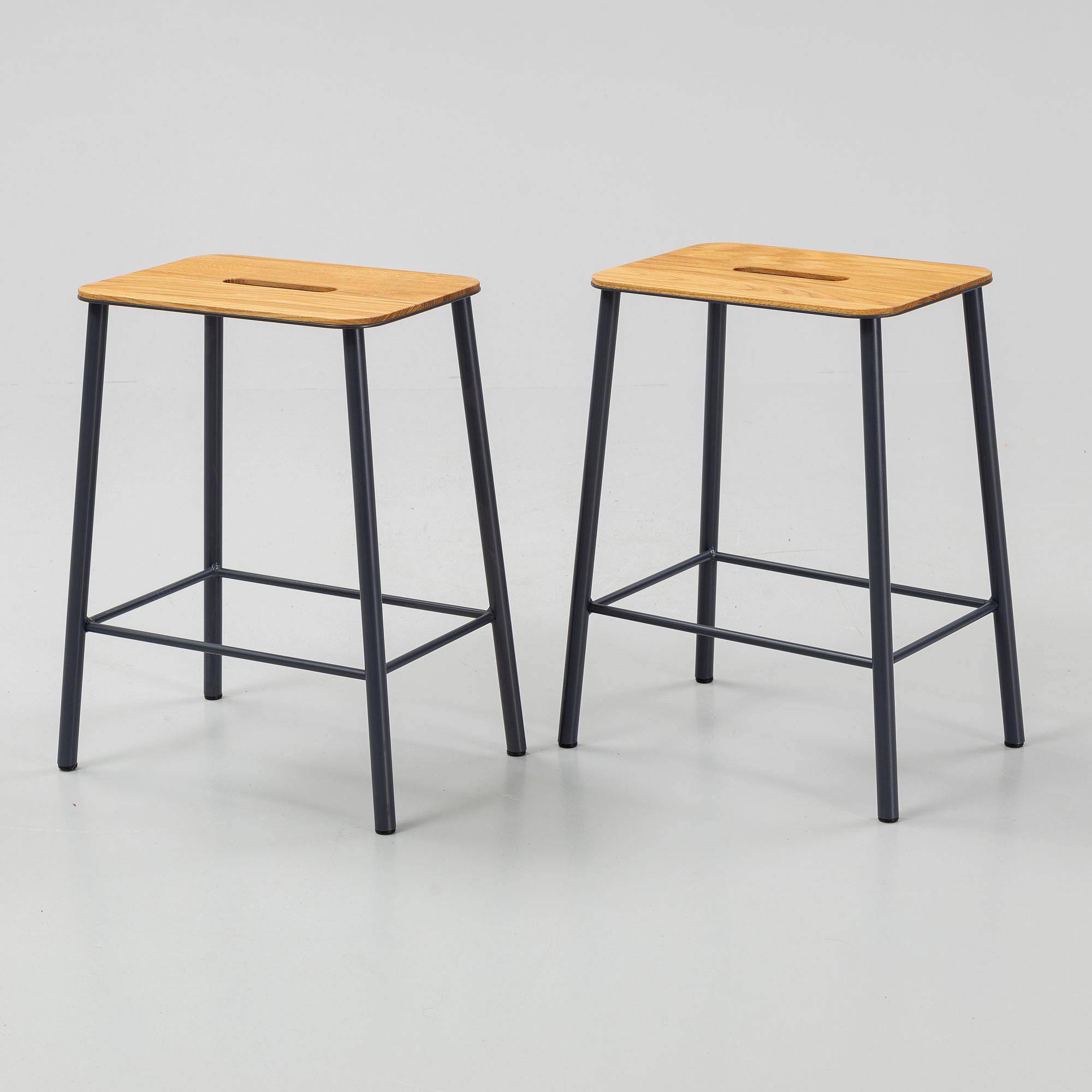 Toke Lauridsen, a pair of oak 'Adam Stool' stools, Frama, Denmark.