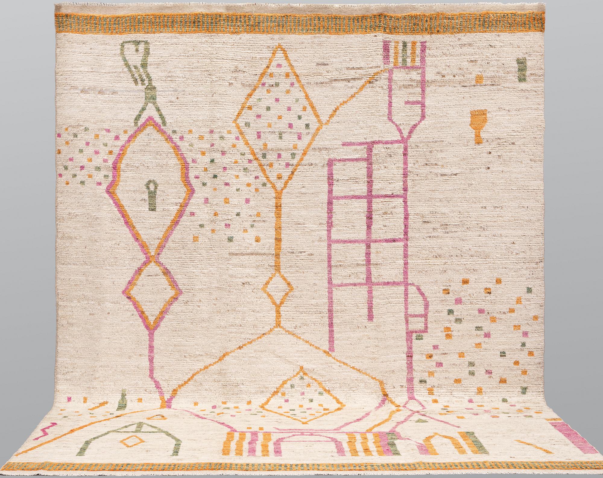 A rug, Morocco design, approx. 297 x 245 cm.