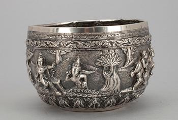 SKÅL, silver, ej stämplad, Indien. Vikt ca. 390 g.