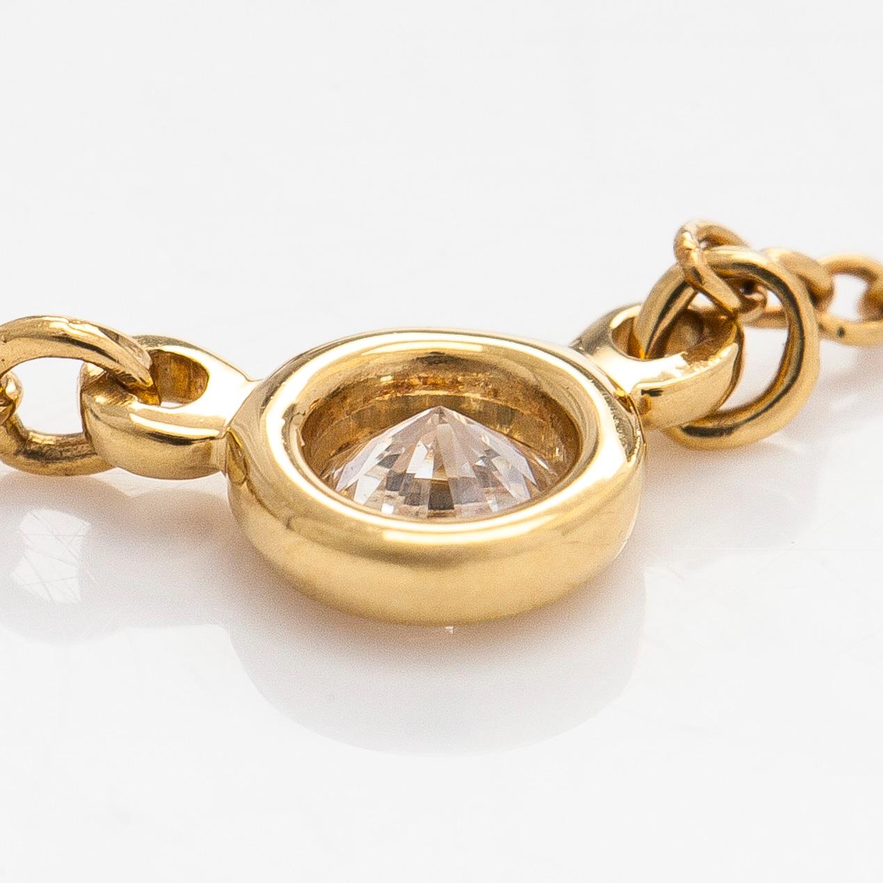 Tiffany & Co, Elsa Peretti, halsband, "Diamonds by the Yard", 18K guld med en briljantslipad diamant.