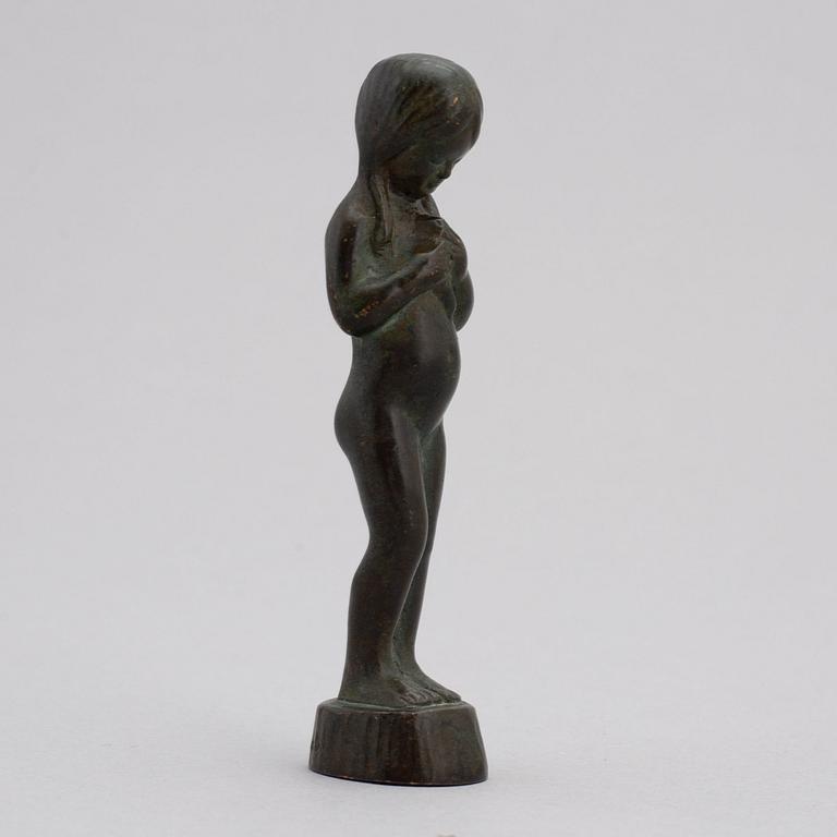 Astri Bergman-Taube, skulptur/sigillstamp, brons, signerad.