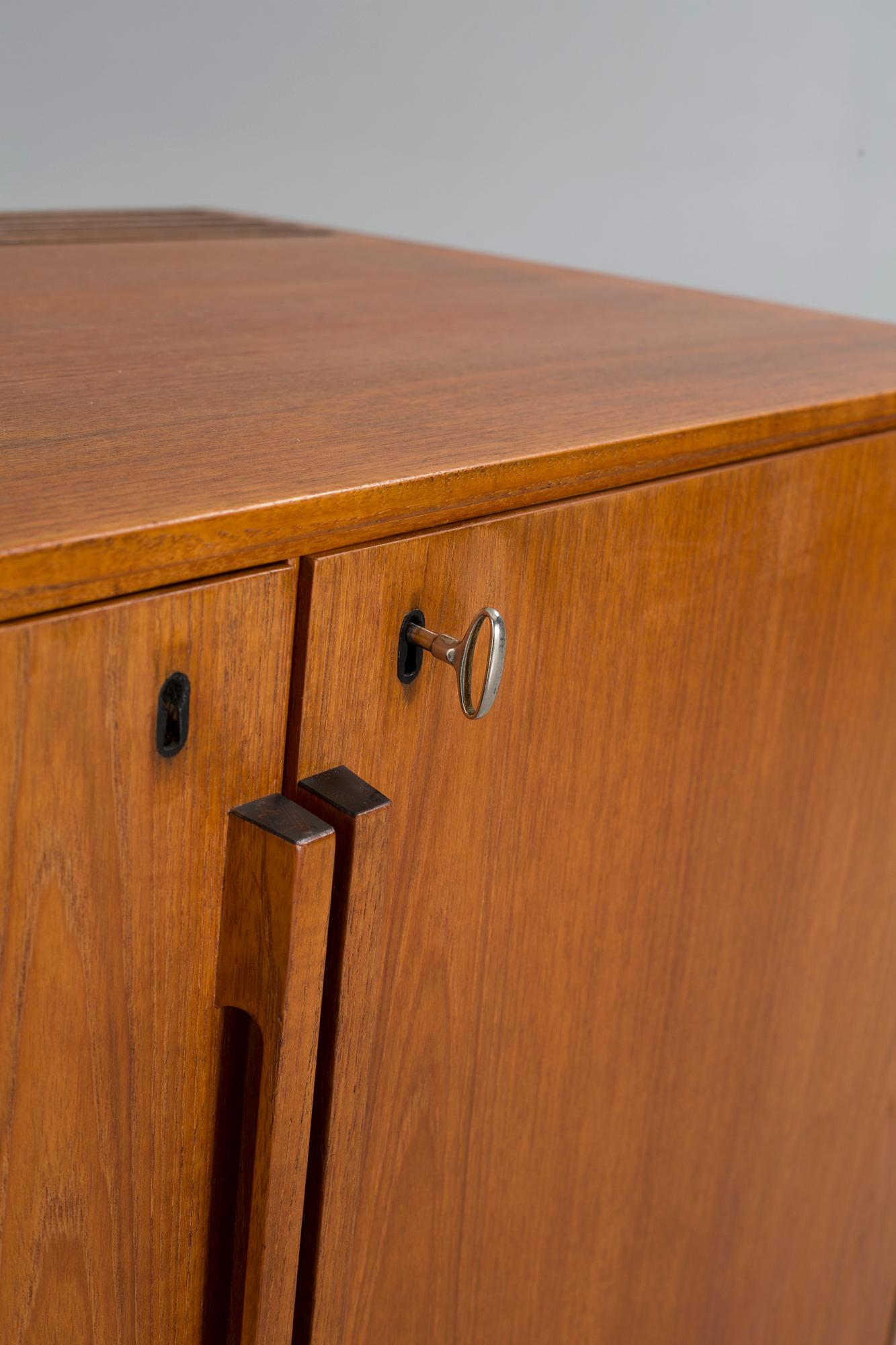 CABINET WITH FRIDGE, design Bernadotte & Björn, Scan-Atlas and Silkeborg Mobile Factory, Denmark, 1960s.