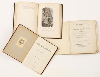 PARTI SAGOBÖCKER, 14 vol, bla "Konunga-Sögur" av Snorre Sturlasson, Stockholm 1816-29.