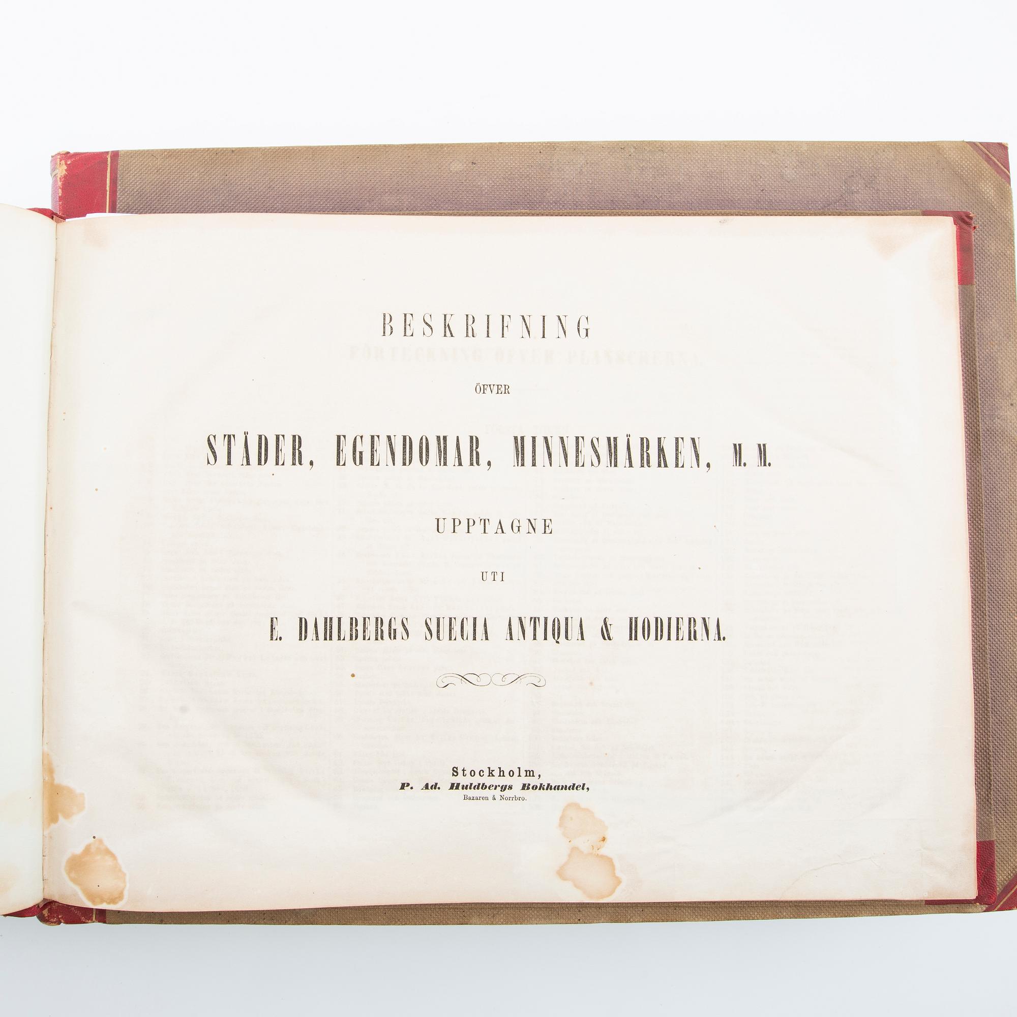 Erik Dahlberg Sweden ancient and modern. 1856, as well as description, Huldberg's Bookstore, Stockholm.
