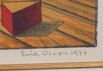 ERIK OLSON, färglitografi, signerad, daterad 1974 och numrerad 152/350.