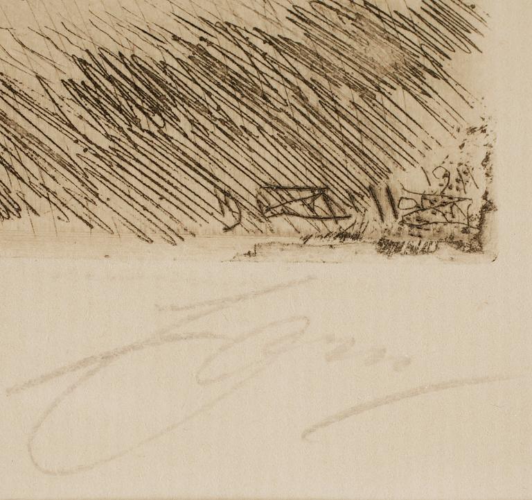 ANDERS ZORN, etsning, signerad, i plåten signerad o daterad 1911.