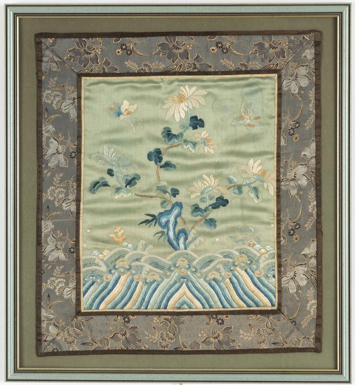 A silk embroidery, China, Qing dynasty, 19th century.