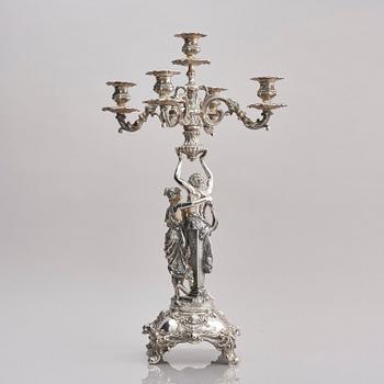 Lale Silverware & Co Ltd, femarmade kandelabrar, tre stycken, sterling silver, Istanbul, Turkiet 1900-tal.