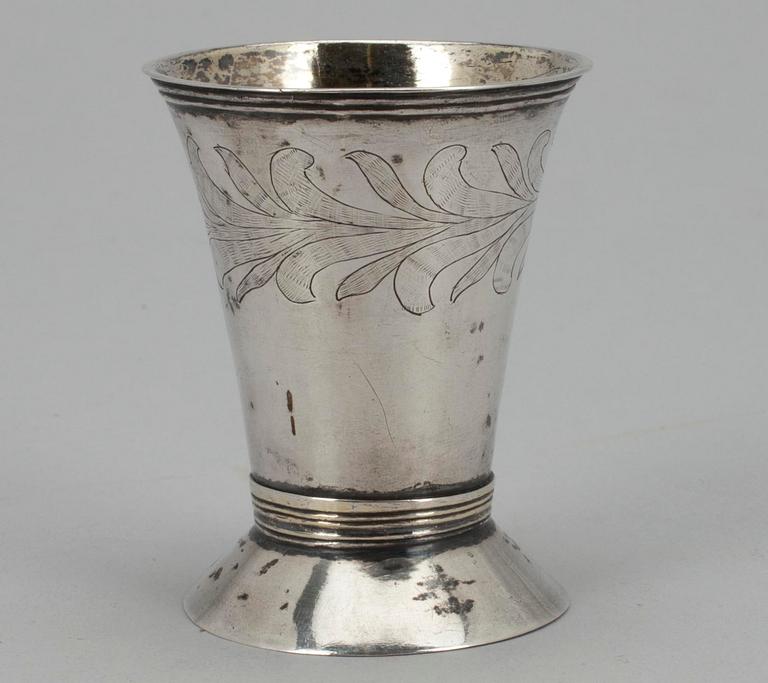 BÄGARE, silver, Erik Sandström, Torneå 1828. Vikt ca 47,6 g.