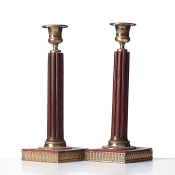 A pair of late Gustavian candlesticks.