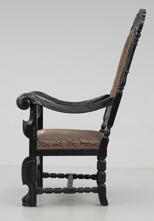 KARMSTOL, barockstil, 1800-tal.