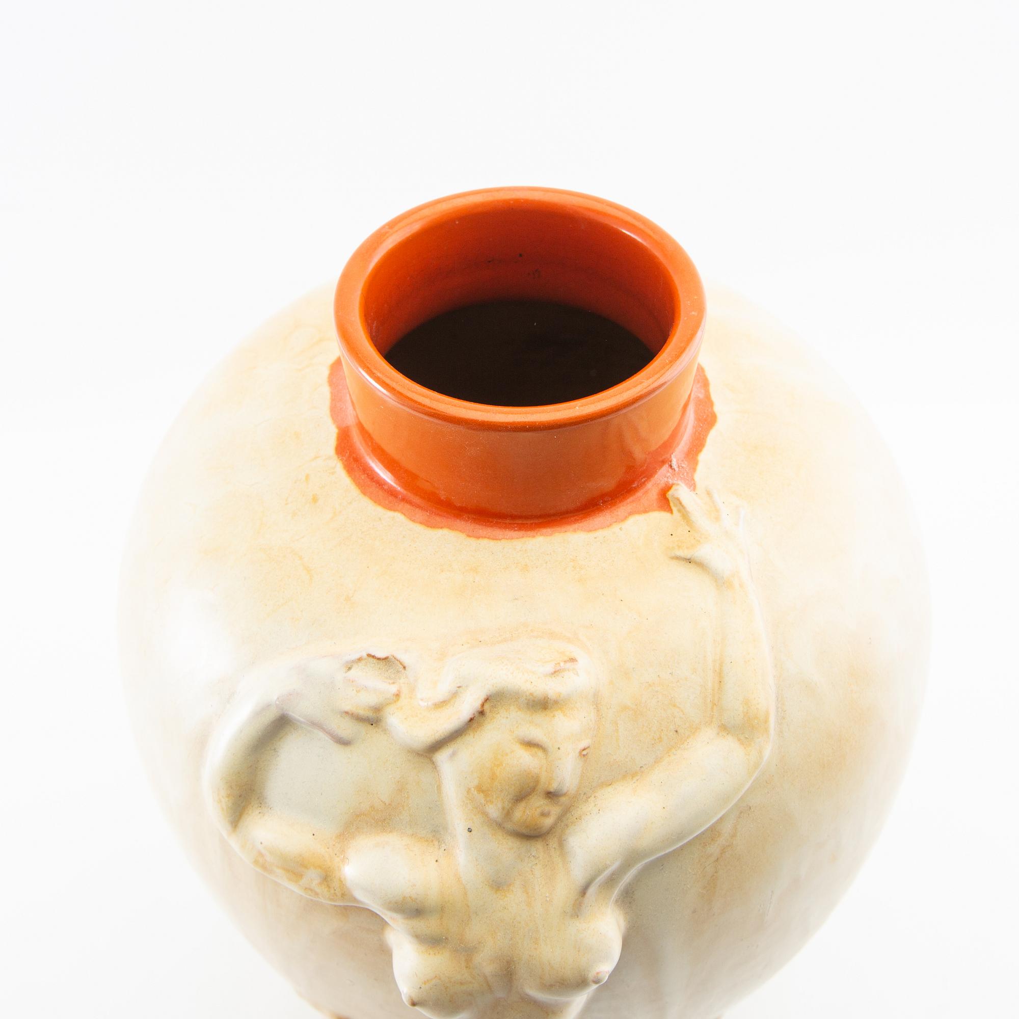 Einar Luterkort, vas Uppsala Ekeby 1950-tal stengods.