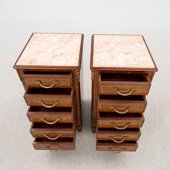 A pair of chests/bedside tables Louis XVI style mid 20th century.