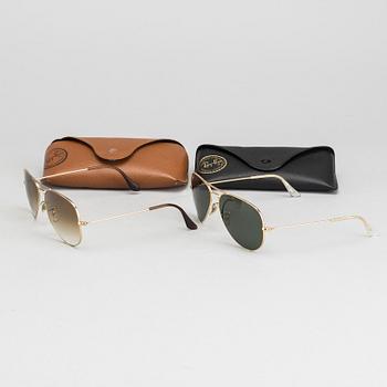RAY BAN,"Aviator", solglasögon, två par.